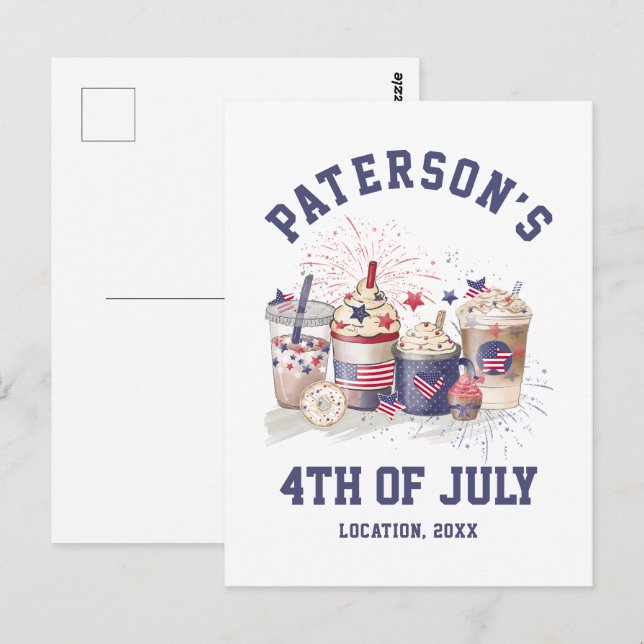 Carte Postale 4 juillet Fête de l'Indépendance de la Réunion fam (Devant / Derrière)