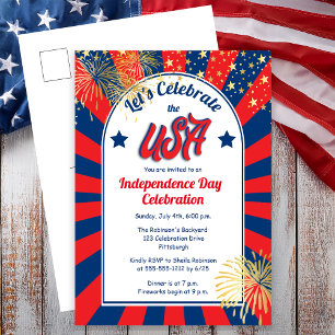 Carte Postale 4 juillet Fête de l'Indépendance Fête des Etats-Un