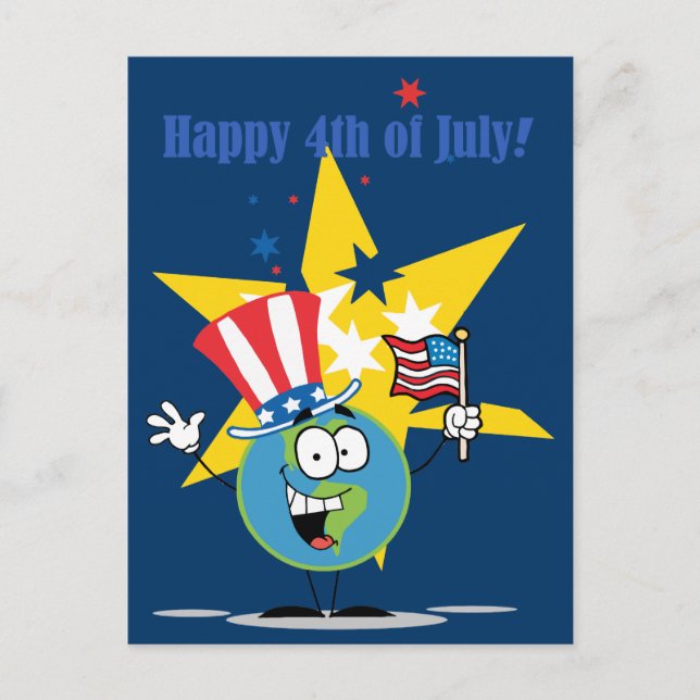 Carte Postale 4 juillet heureux (Devant)