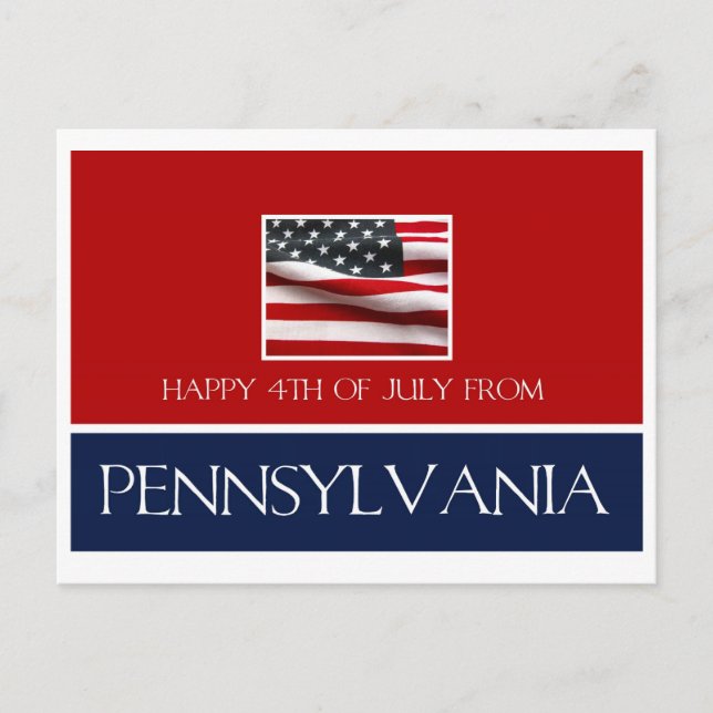 Carte Postale 4 juillet heureux de Pennsylvanie (Devant)