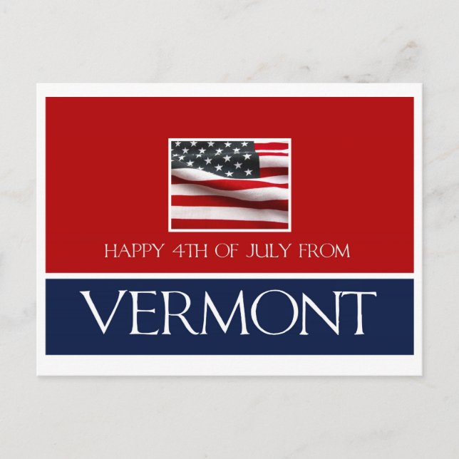 Carte Postale 4 juillet heureux du Vermont (Devant)