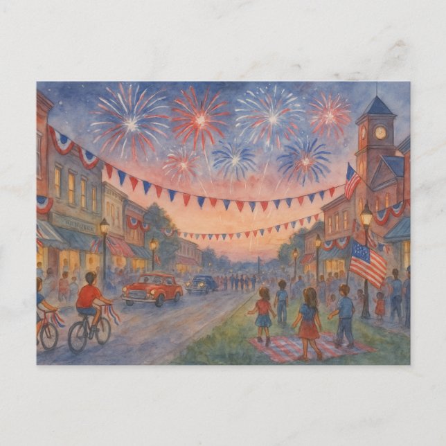 Carte Postale 4 juillet Joyeuse fête de l'indépendance (Devant)