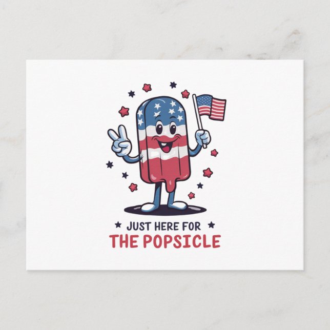 Carte Postale 4 juillet Juste Ici Pour Le Popsicle Patriotic (Devant)