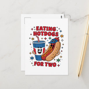 Carte Postale 4 juillet Mignons Hotdogs