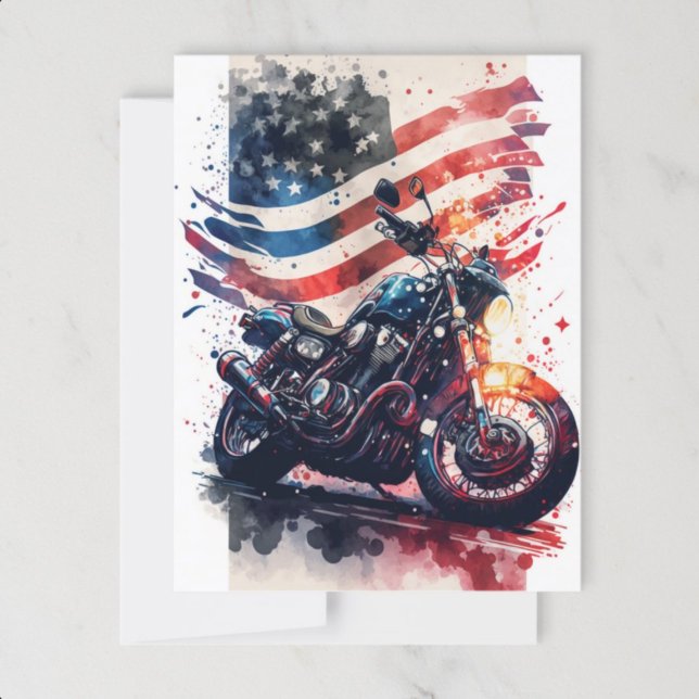 Carte postale 4 juillet moto (Créateur téléchargé)