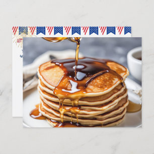 Carte Postale 4 juillet Pancake Breakfast Faire-part