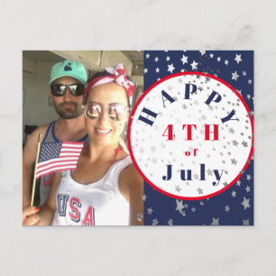 Carte Postale 4 juillet photo Red White Blue Stars