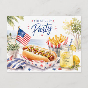 Carte Postale 4 juillet, réservez la date Fête de l'Indépendan