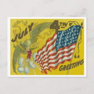 Carte Postale 4 juillet Salutation