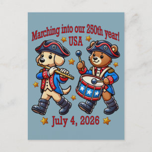 Carte Postale 4 juillet Semiquincentenaire du 250e anniversaire 