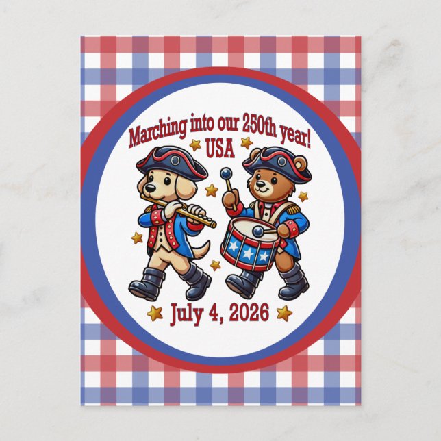 Carte Postale 4 juillet USA 250e anniversaire Semiquincentenaire (Devant)