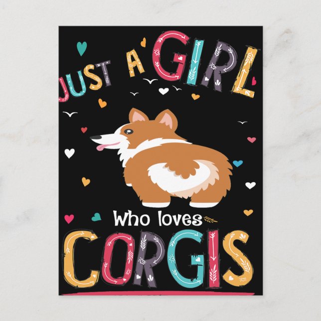 Carte Postale 4 Juste Une Fille Qui Aime Le Corgi (Devant)