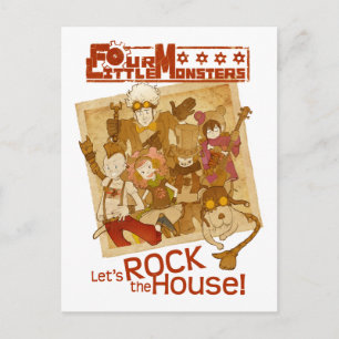 Carte Postale 4 Petits monstres - Rock the House