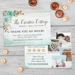 Carte postale 4 Photo Shabby Chic Floral Wood de M