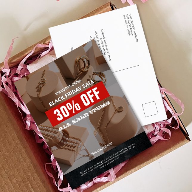 Carte Postale 4 Photos Black Vendredi Promo produit de vente (4 Photos Black Friday Sale Product Promo Postcard)