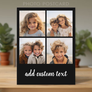 Carte Postale 4 photos en collage - vous pouvez changer la coule
