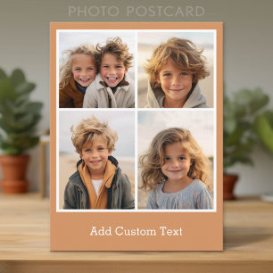Carte Postale 4 photos en collage - vous pouvez changer la coule