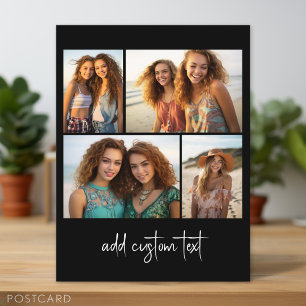 Carte Postale 4 photos en collage - vous pouvez changer la coule