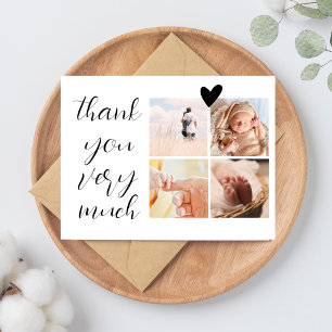Carte Postale 4 Photos Montage Minimaliste Remerciement Baby Sho
