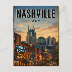 Carte Postale 4. Pont de la rivière de Nashville Tennessee Paysa
