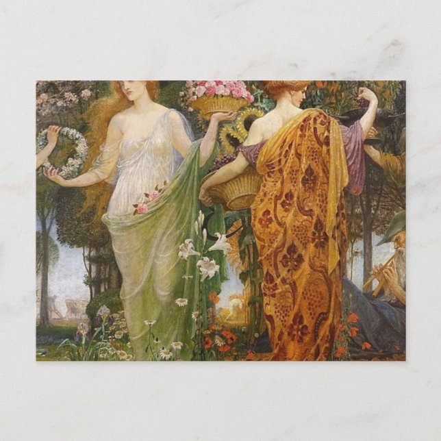Carte Postale 4 Saisons Par Walter Crane (Devant)