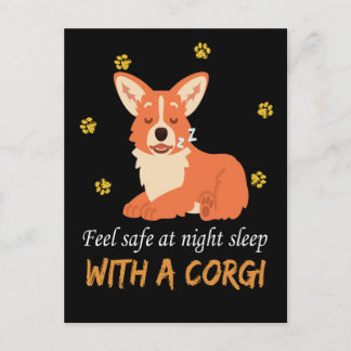 Carte Postale 4 Sentez En Sécurité La Nuit Dormir Avec Un Corgi