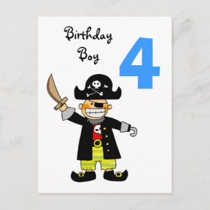 Carte Postale 4 year old pirate boy