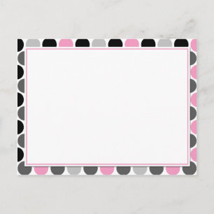 Carte Postale #4Cartes de recettes Cercles Rose Gris Noir Modern