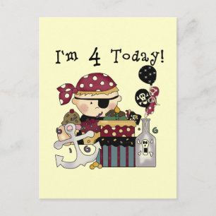 Carte Postale 4e anniversaire Pirate Tshirts et cadeaux