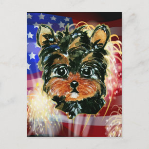 Carte Postale 4th of July YORKIE POO