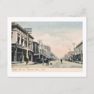 Carte Postale 4th Street, Père Noël Ana, Californie Vintage