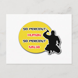 Carte Postale 50% Humain 50% Ninja