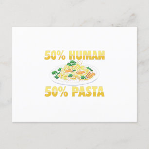 Carte Postale 50% Humain 50% Pâtes   Idée cadeau de nouilles