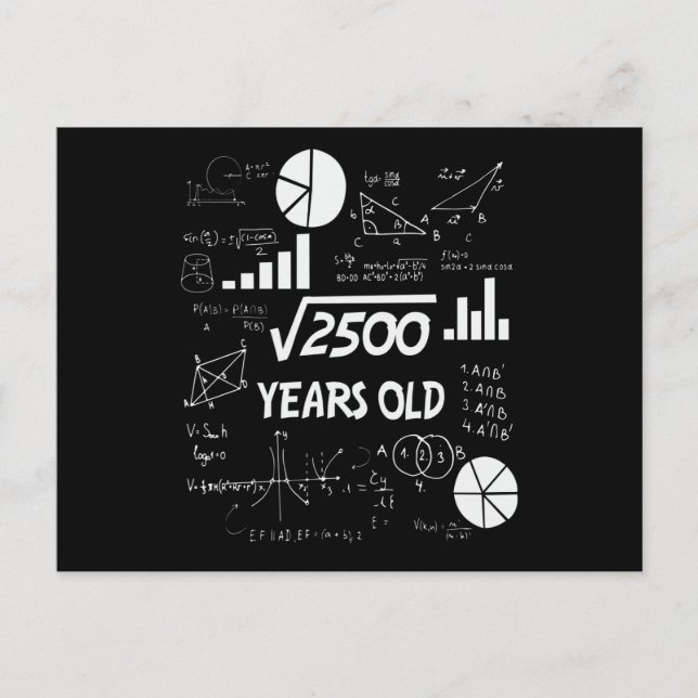 Carte Postale 50 Years Old Bday Math Teacher 50th Birthday Gift (Devant)