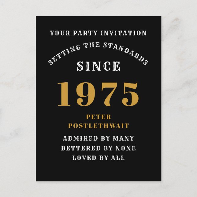 Carte Postale 50e anniversaire 1975 Black Gold (Devant)