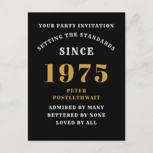 Carte Postale 50e anniversaire 1975 Or noir