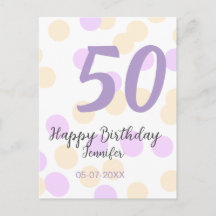 50e anniversaire ajouter nom date violet orange po