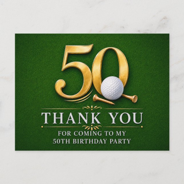 Carte Postale 50e anniversaire de golf sur le vert (Devant)
