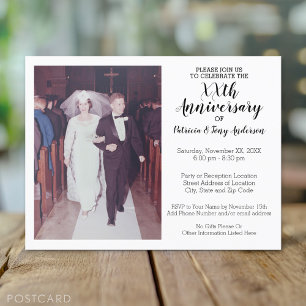 Carte Postale 50e anniversaire de mariage avec photo vintage