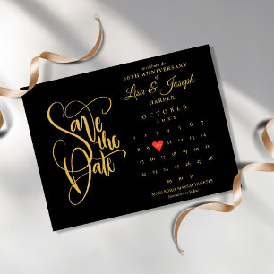 Carte Postale 50e anniversaire Enregistrer la date Calendrier Go