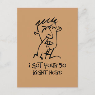 Carte Postale 50e anniversaire Nez Picker, j'ai eu vos 50 !