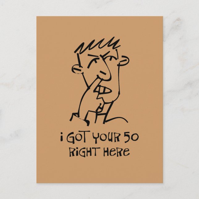 Carte Postale 50e anniversaire Nez Picker, j'ai eu vos 50 ! (Devant)