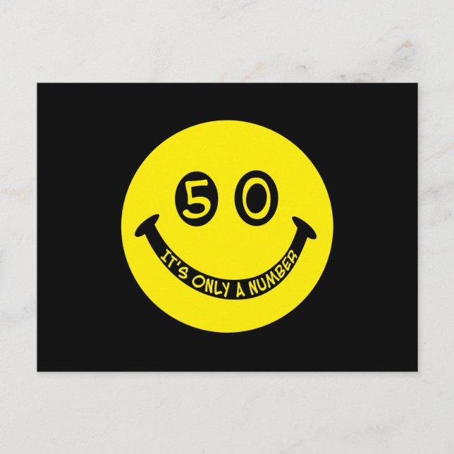 Carte Postale 50e anniversaire Visage, C'est seulement un nombre (Devant)