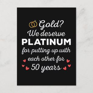 Carte Postale 50ème anniversaire de Mariage I - Gold Funny Coupl