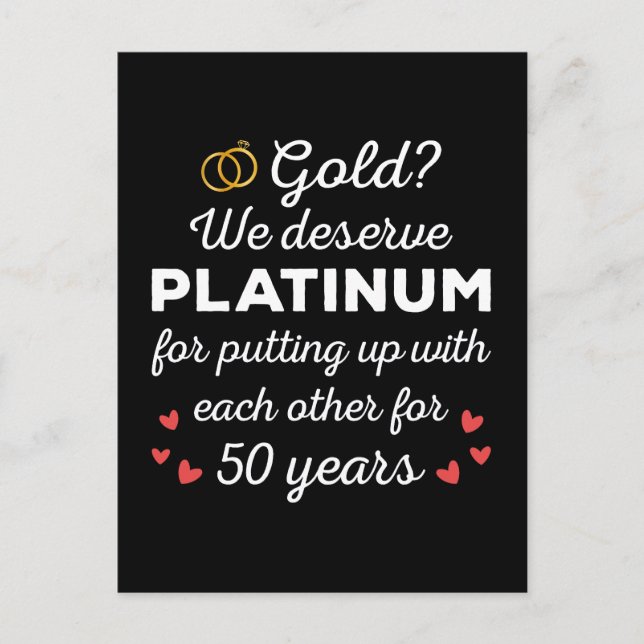 Carte Postale 50ème anniversaire de Mariage I - Gold Funny Coupl (Devant)