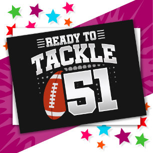 Carte Postale 51 ans Tackle Football Party 51e anniversaire