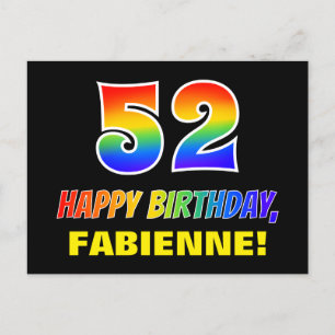 Carte Postale 52e anniversaire : Bold, amusant, simple, arc-en-c