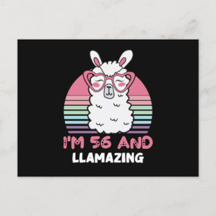 Carte Postale 56 Year Old Bday Llamazing 56th Birthday Llama