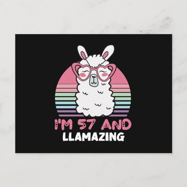 Carte Postale 57 ans Llamazing 57e anniversaire Llama (Devant)