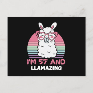 Carte Postale 57 Year Old Bday Llamazing 57th Birthday Llama